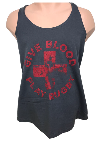 *Give Blood Play Rugby Ladies Tank