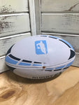 *White w/ Baby Blue + Navy Lines Rugby Ball - Size 5