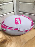 *White w/ Pink Lines Rugby Ball - Size 5